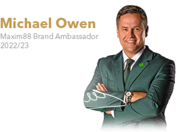 Michael Owen, Maxim88 brand ambassador 2022/23